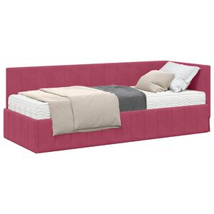 vidaXL Hoekbedframe met Matras met hoofdeinde 2 pcs Groen Fluweel