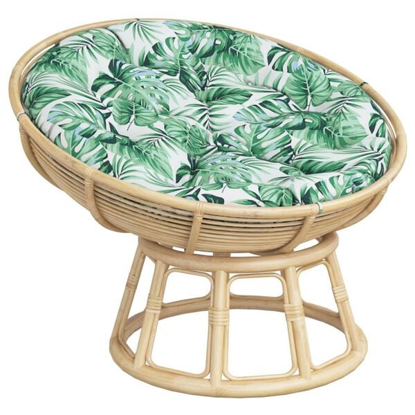 vidaXL Zitkussen rond bladpatroon &Oslash; 100x11 cm oxford stof