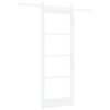 vidaXL Schuifdeur 83 x 211 cm Massief grenenhout en glas Wit