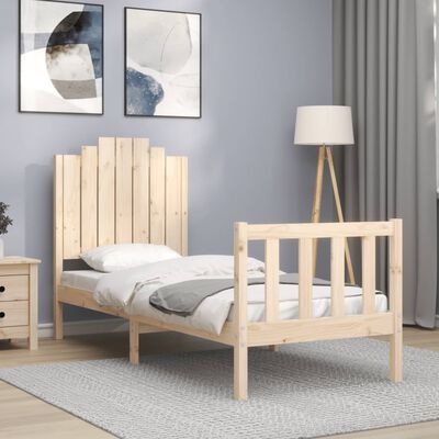 vidaXL Bedframe met hoofdbord massief hout