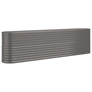 vidaXL Plantenbak 260x40x68 cm gegalvaniseerd staal grijs
