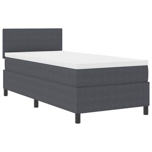 vidaXL Boxspringbed Donkergrijs en Wit 80 x 200 cm Katoen Stof
