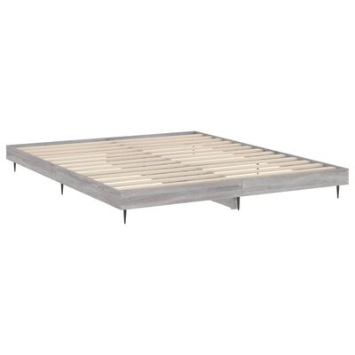 vidaXL Bedframe bewerkt hout grijs sonoma eikenkleurig 140x200 cm