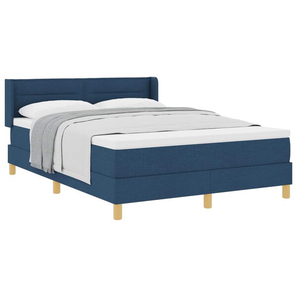 vidaXL Boxspringbed met matras Blauw 200 x 140 cm Polyester
