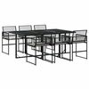 vidaXL 7-delige Tuinset met kussens poly rattan zwart