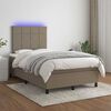vidaXL Boxspring met matras en LED stof taupe 120x190 cm