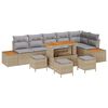 vidaXL Tuin Sofa Set met kussen met opslag Beige Poly riet