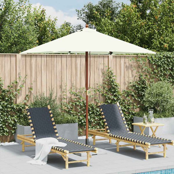 vidaXL Parasol met houten paal 150x200 cm zandkleurig