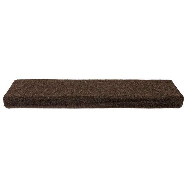 vidaXL Trapmatten zelfklevend 15 stuks 65x21x4 cm bruin rechthoekige rand