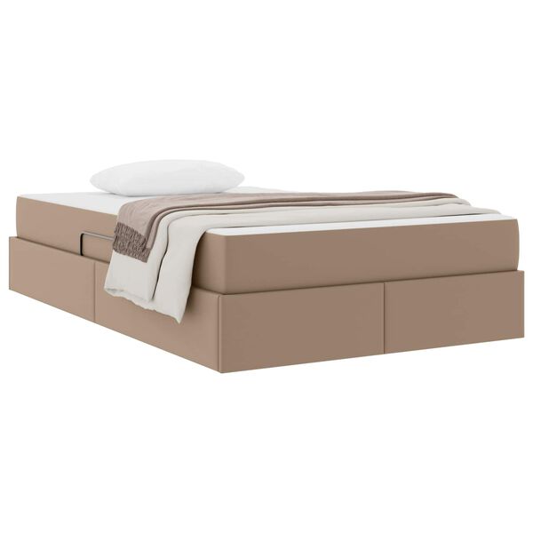 vidaXL Opslag bed met matras met matras 2 pcs Cappuccino Leer