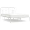 vidaXL Bedframe met hoofdbord metaal wit 150x200 cm