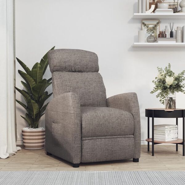 vidaXL Fauteuil verstelbaar stof taupe
