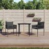 vidaXL 3-delige Tuinset met kussens poly rattan en staal
