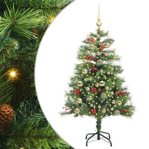 vidaXL Kunstkerstboom 150 LED's Warmwit PVC en Metaal Groen