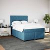 vidaXL Boxspring met matras fluweel blauw 140x200 cm