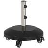 vidaXL Granieten parasolvoet met wielen voor parasolstok van 40-50 mm 29 kg Zwart