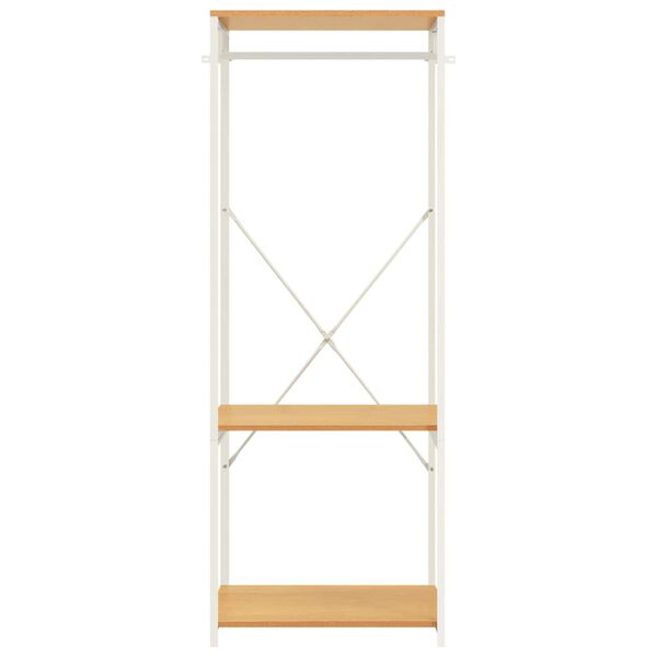 vidaXL Kledingkast 60x40x167 cm metaal spaanplaat wit en eikenkleurig