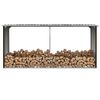 vidaXL Haardhoutschuur 330x92x153 cm gegalvaniseerd staal bruin