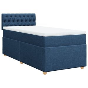 vidaXL Boxspring met matras stof blauw 80x200 cm