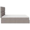 vidaXL Ottoman bed met matrassen 160x200cm stof taupe