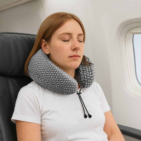 vidaXL Hoofdkussen met kussen Grijs 30 x 28 x 14 cm Polyester