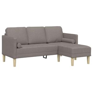 vidaXL Bankstel met kussen Taupe Polyester