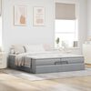 vidaXL Ottoman bed met matrassen 200x200cm stof lichtgrijs