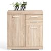 FMD Kast met 2 deuren en 2 lades 80x34,9x89,9 cm eikenkleurig