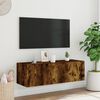 vidaXL Tv-wandmeubel met LED-verlichting 100x35x31 cm gerookt eiken