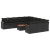 vidaXL Patio Sofa Set 12-zits Black