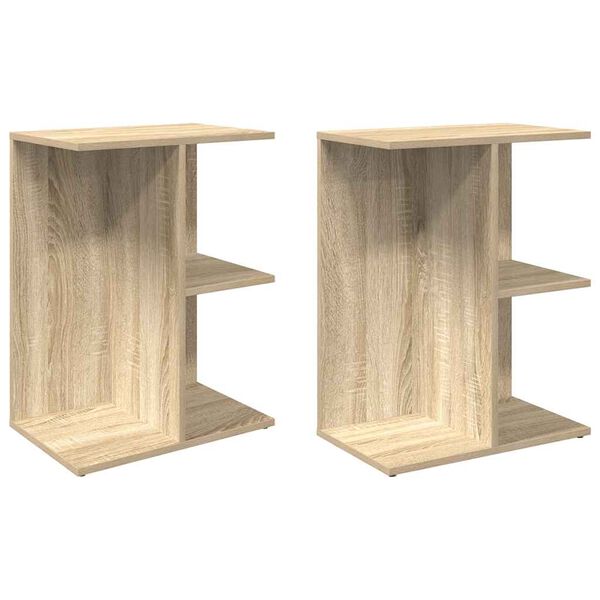 vidaXL Nachtkastjes 2 st 46,5x29x61 cm bewerkt hout sonoma eikenkleur