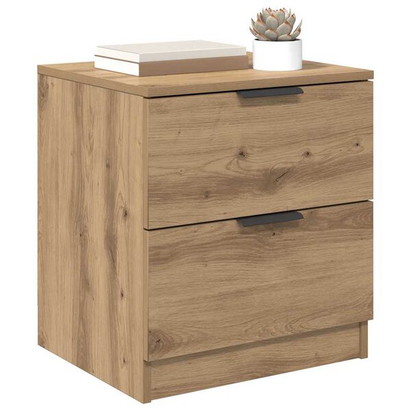 vidaXL Nachtkastje 2 pcs Artisan Eiken 45 x 39 x 50cm Bewerkt hout