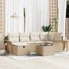 vidaXL Tuin Sofa Set met kussen 7 pcs Beige en Cr&egrave;me poly rattan