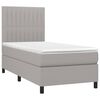 vidaXL Boxspring met matras en LED stof lichtgrijs 90x200 cm
