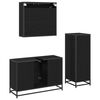 vidaXL Badkamermeubelset met lade 3 pcs Zwart eiken Bewerkt hout