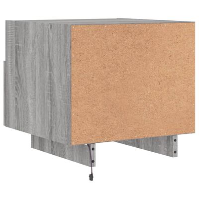 vidaXL Nachtkastje met LED-verlichting 40x39x37 cm grijs sonoma eiken