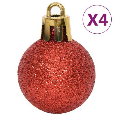 vidaXL 64-delige Kerstballenset rood en wit