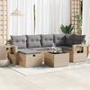 vidaXL 7-delige Loungeset met kussens poly rattan beige