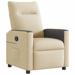 vidaXL Fauteuil verstelbaar stof cr&egrave;mekleurig