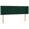vidaXL Hoofdbord met randen 147x16x78/88 cm fluweel donkergroen