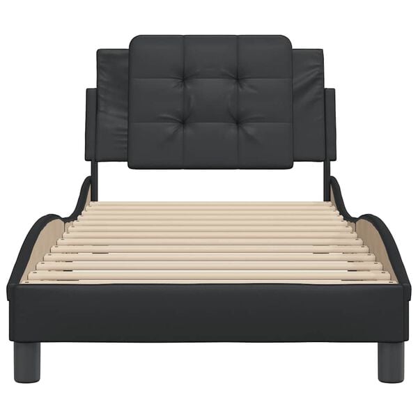 vidaXL Bedframe zonder matras "Zadar" kunstleer zwart 100x203 cm