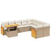 vidaXL 10-delige Loungeset met kussens poly rattan beige