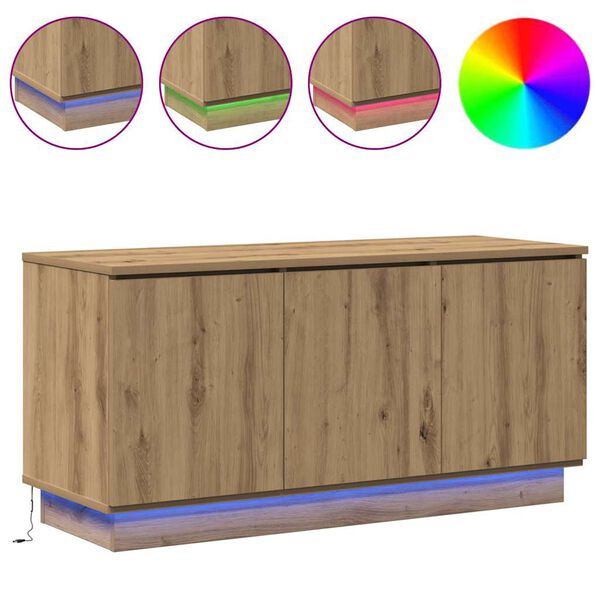 vidaXL TV-kast Artisan Eiken 100 x 38 x 49 cm Bewerkt hout