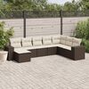 vidaXL 8-delige Loungeset met kussens poly rattan bruin