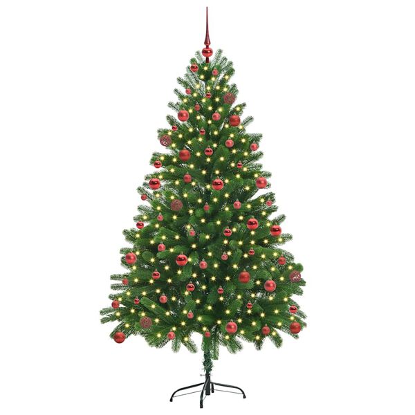 vidaXL Kerstboom met 300 LED met standaard Groen 180 cm PE