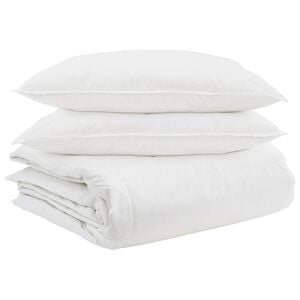 vidaXL Dekbed Set met kussen 3 pcs Wit Donsveertjes