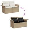 vidaXL Tuin Sofa Set met opslag 9 pcs Beige Poly riet