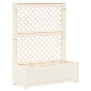 vidaXL Grote plantenbak met trellis PP Wit