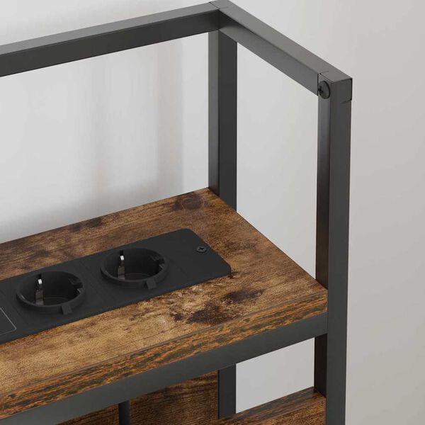 vidaXL Opberghoofdbord met plank Gerookt eiken 200 cm Bewerkt hout