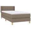 vidaXL Boxspring met matras stof taupe 80x200 cm